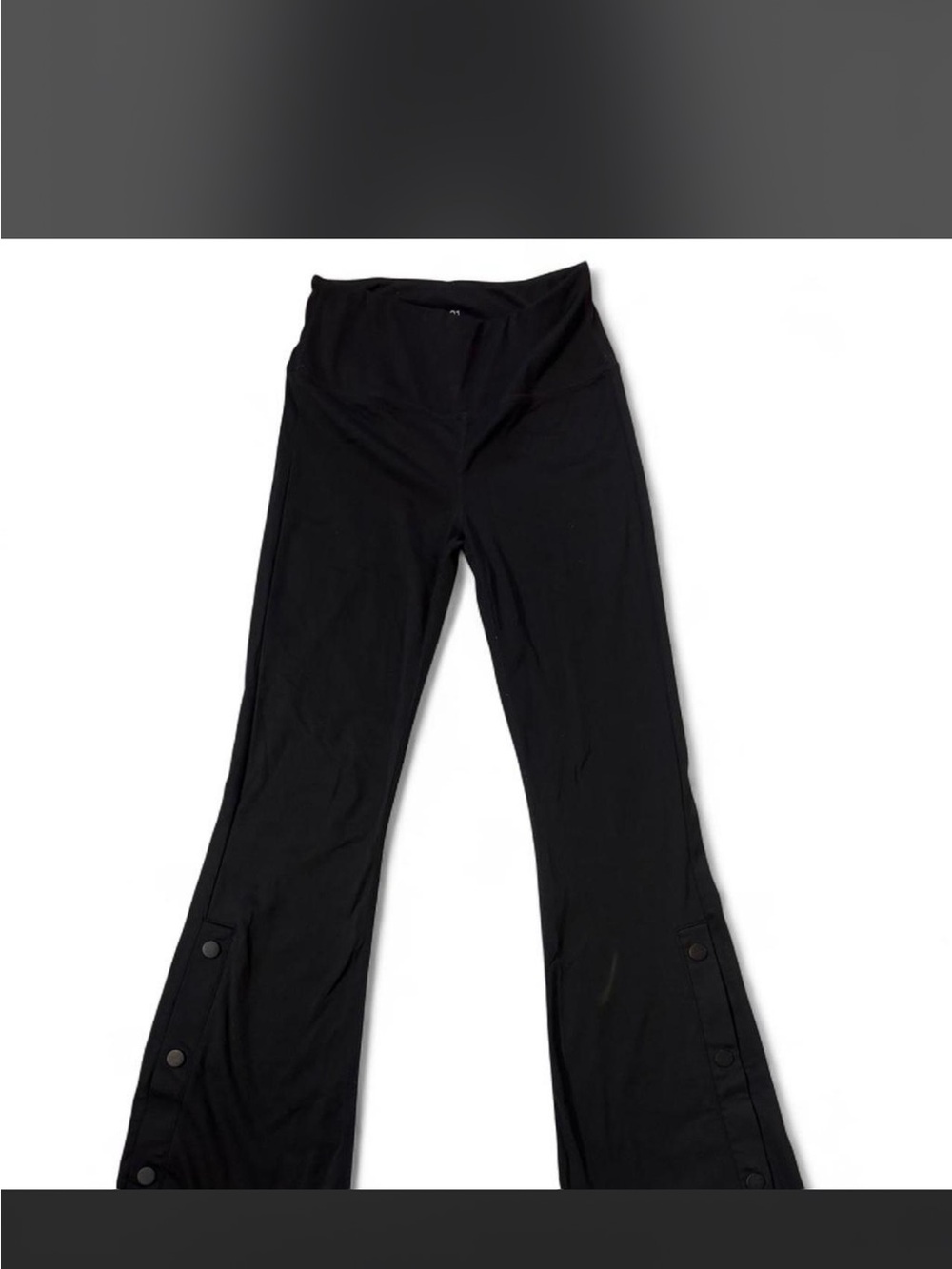 Rue21 Black Flare Active Pants with Snap Details